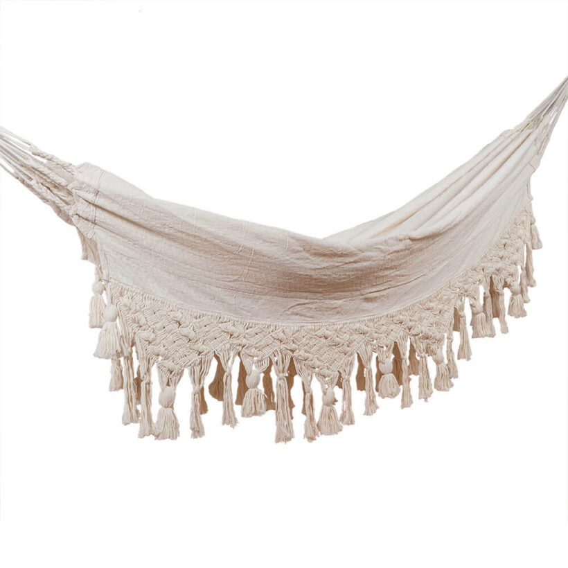 Cream Colombian hammock handmade in San Jacinto