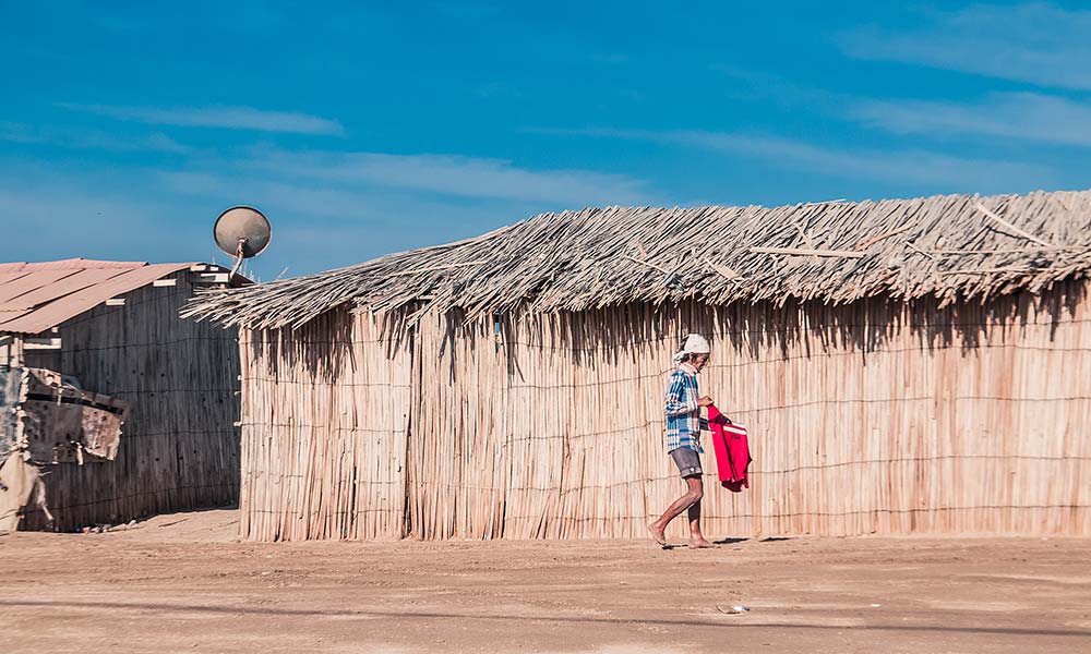 Wayuu girl in a traditional dress, Cabo de la Vela